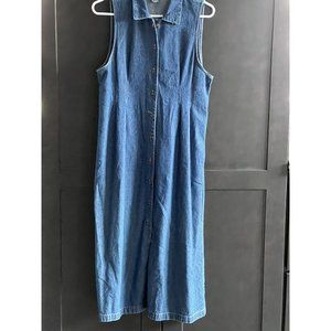 Original TY Wear Denim Jumper Dress Women's Blue Sleeveless Cotton Size 10P